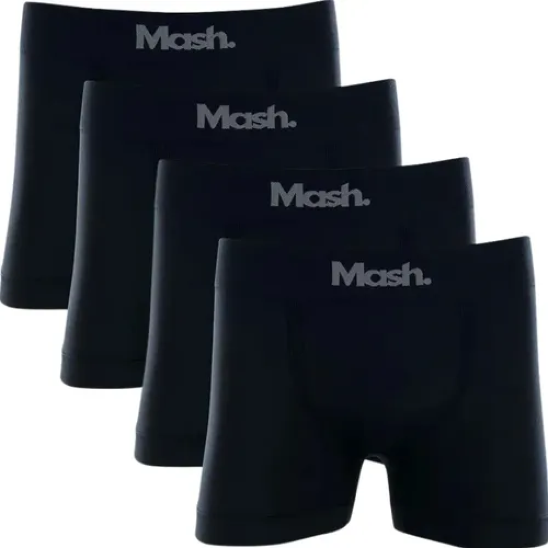 Kit com 4 Cuecas Boxer Microfibra Mash
