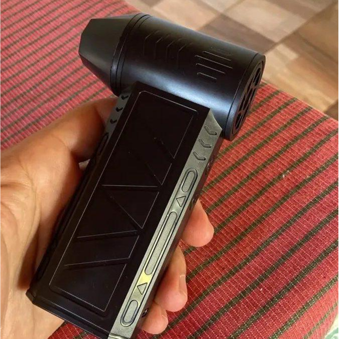 Soprador Mini Turbo Portátil Usb Sem Fio Recarregável Para Limpeza Com 2 Bicos E Inflar Preto Woosh
