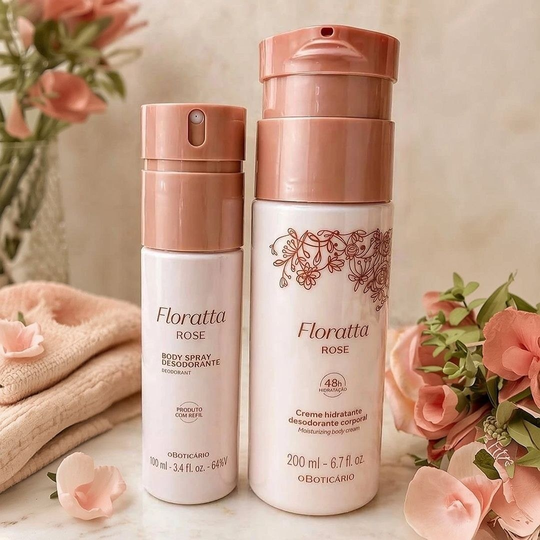 Kit Boticário Floratta Rose - Body Spray 100ml e Creme Corporal 200ml
