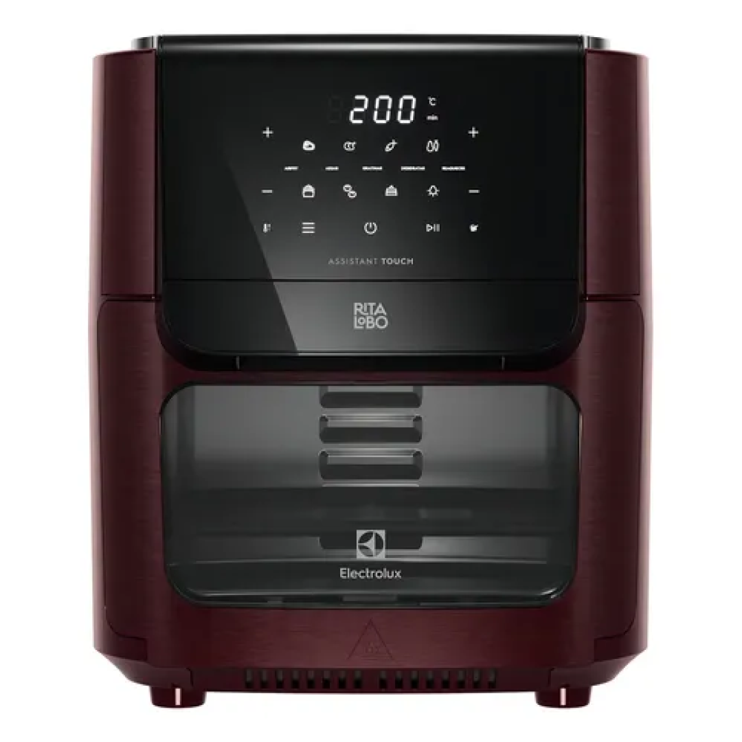 Fritadeira Air Fryer Oven Electrolux por Rita Lobo 12L Digital Vermelha Escura Experience 1700W EAF86