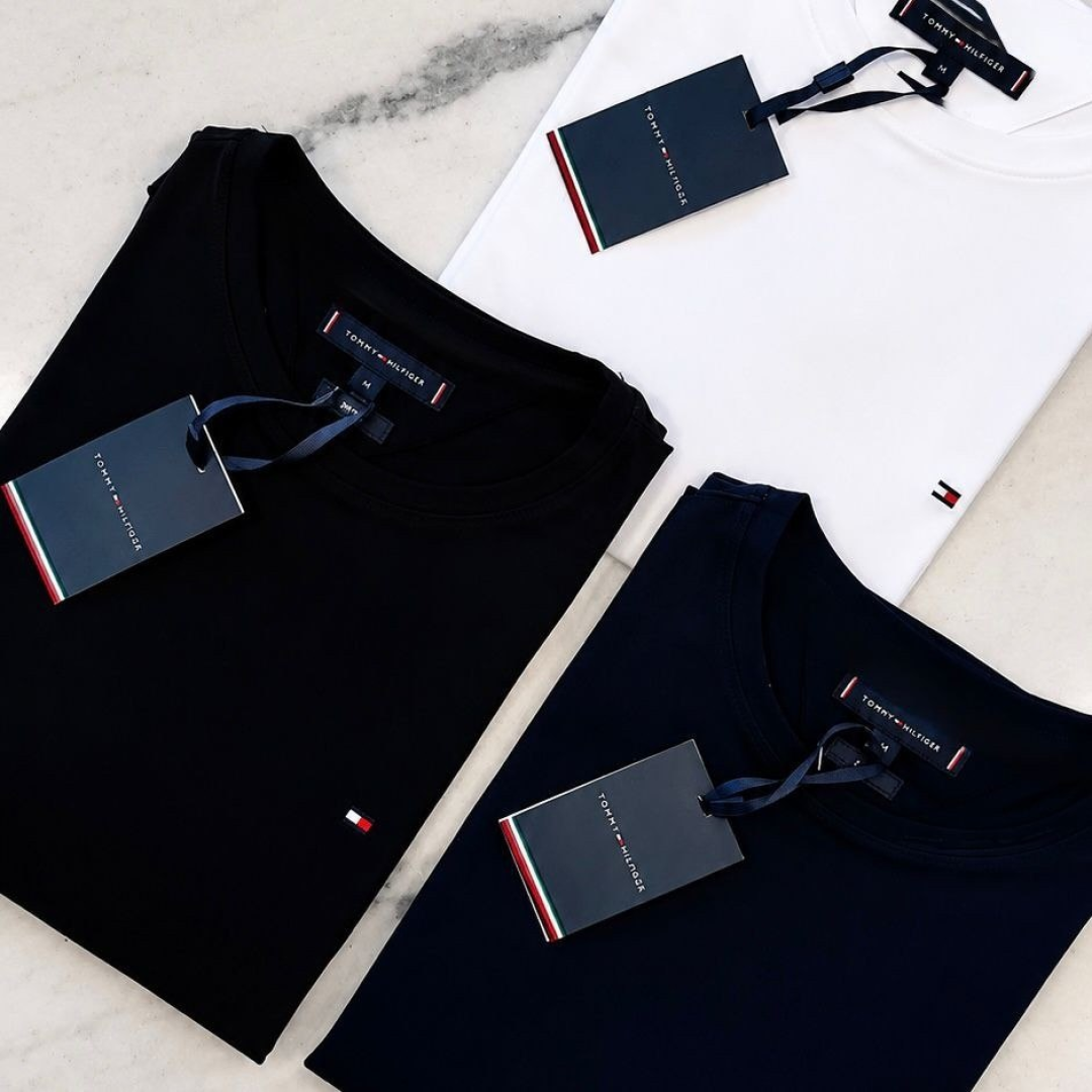 Kit com 3 Camisetas Tommy Hilfiger