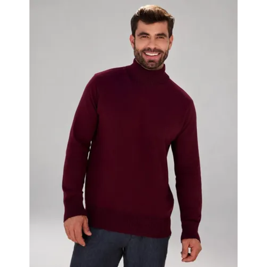 Suéter Gola Alta Tricô Canelado (5 cores)