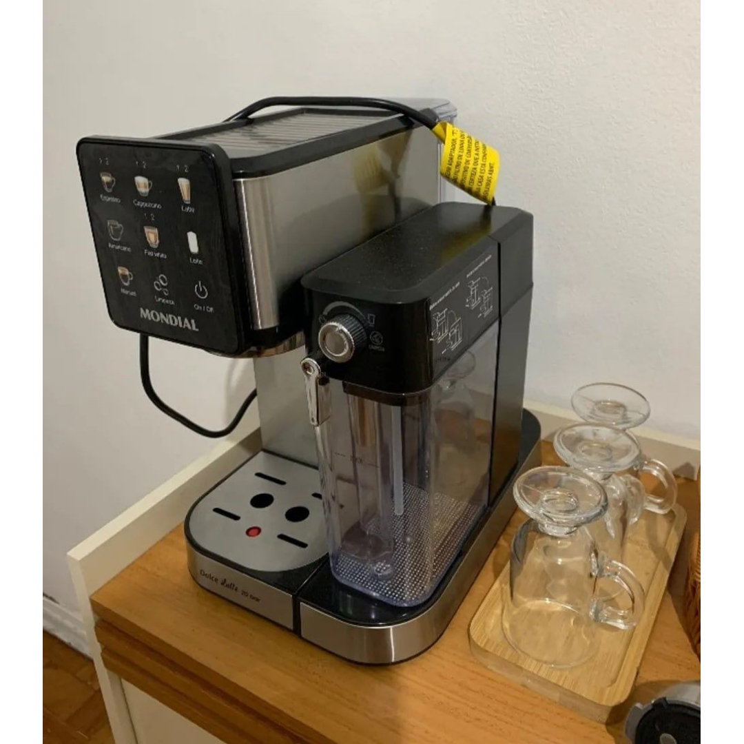 MONDIAL, Cafeteira Espresso Automática Dolce Latte 20 bar, Preto/Inox 1250W, 110V - CCL-01