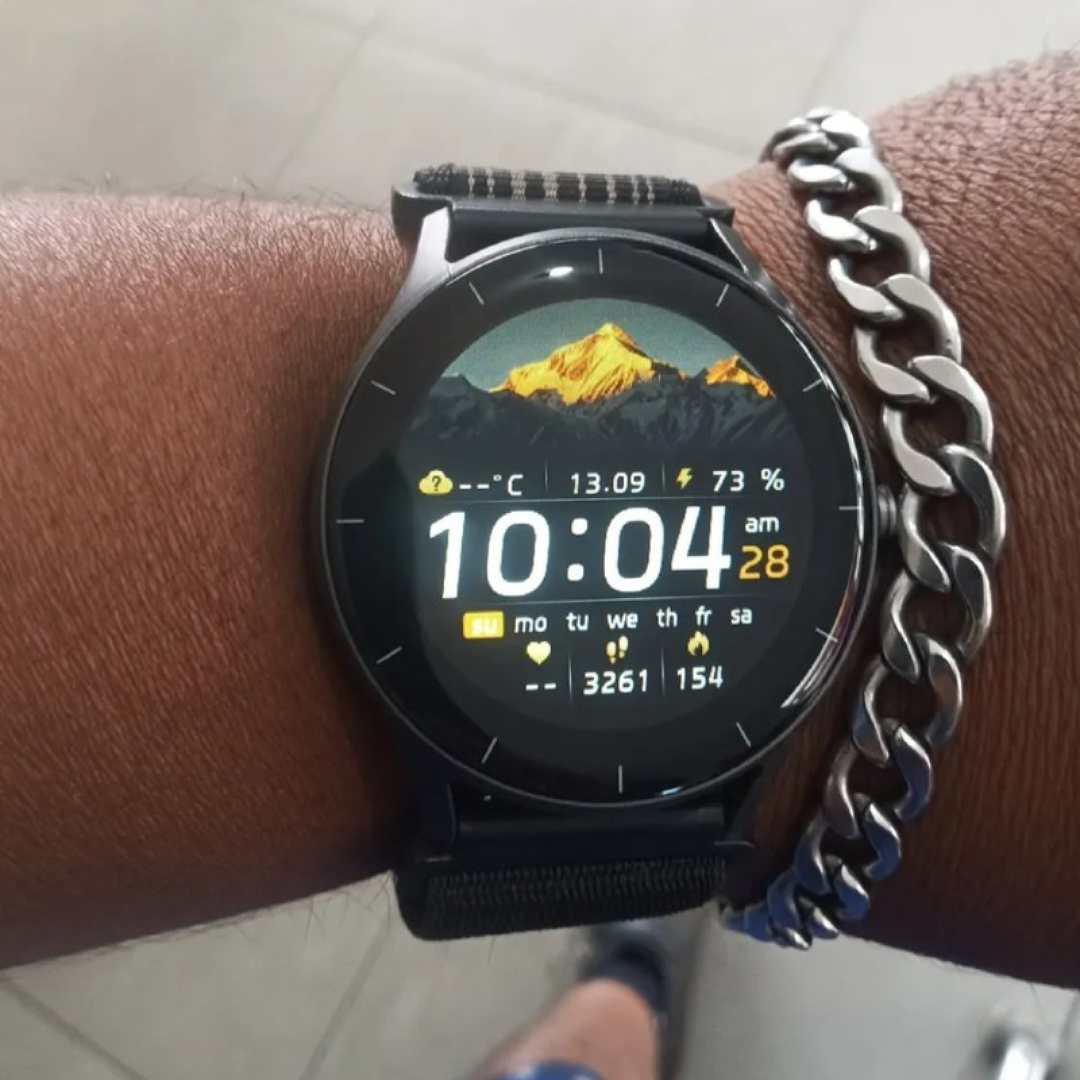 Relógio Inteligente Smartwatch Redondo Peje Gps Strava Origi Preto Mesh