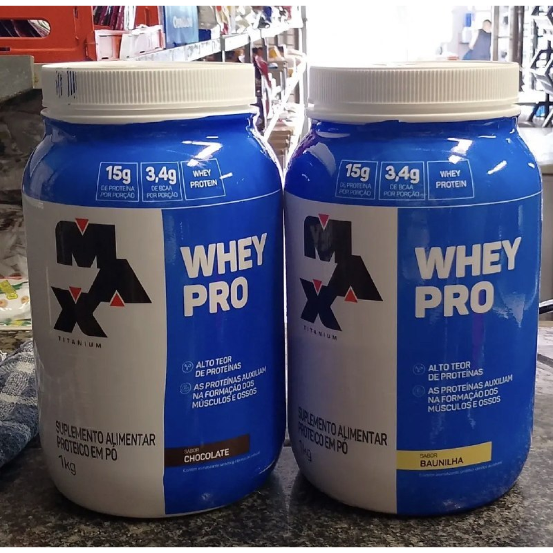 Proteína Max Titanium Whey Pro Concetrado em pó sabor Chocolate x 1kg