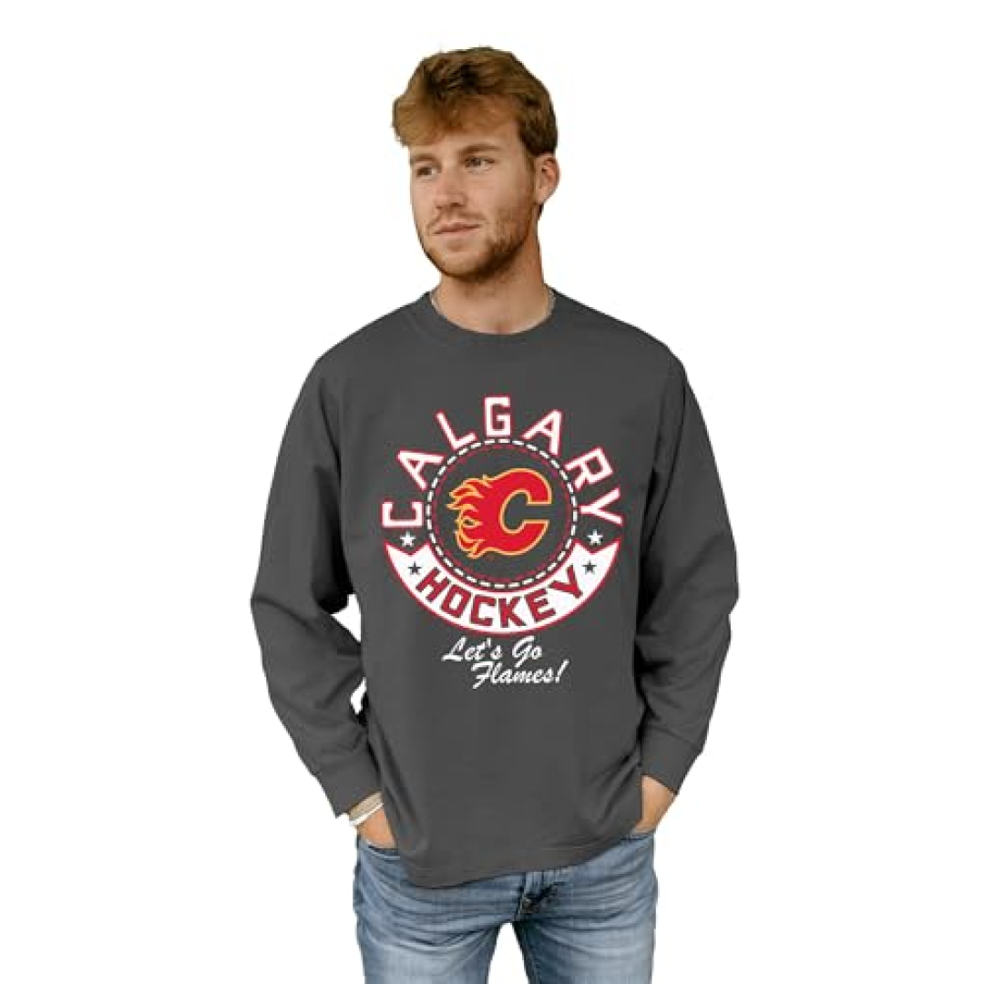 Blue 84 Camiseta de manga comprida oficialmente licenciada pela NHL Throwback Honor