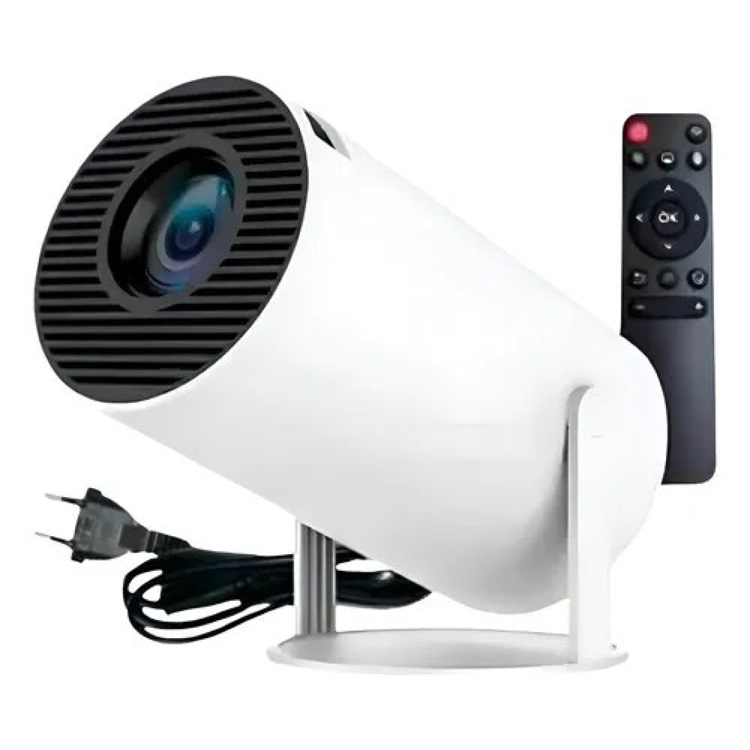 Projetor Hy300 4k Hd Android 11 Wi-fi Bluetooth Portátil 150'' Branco 127/220v