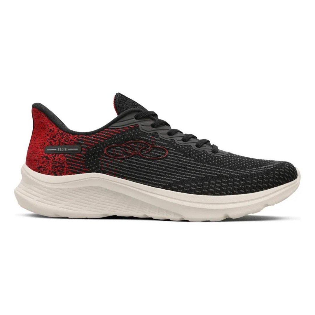 Tênis Masculino Delta 122 Olympikus Preto/vermelho Lisa