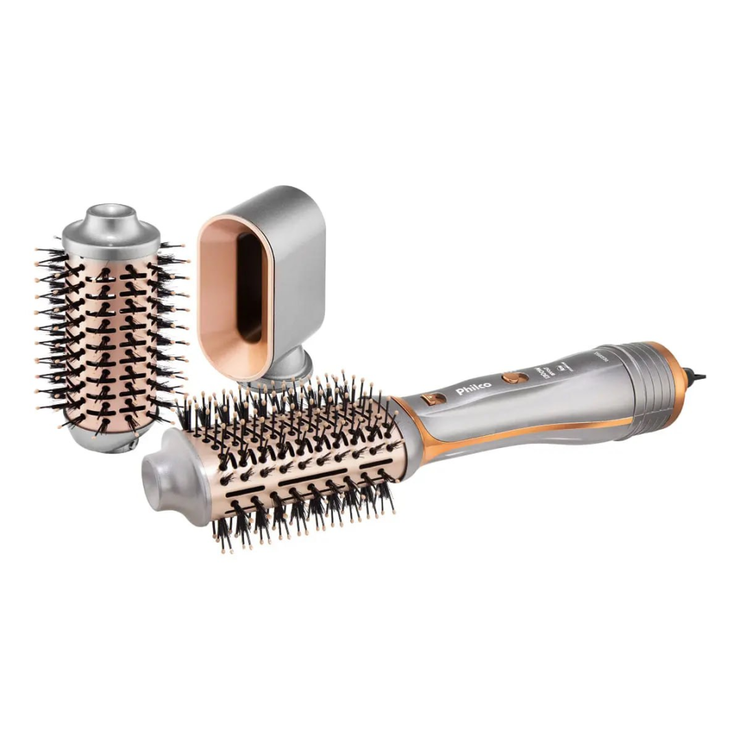 Escova Secadora Philco Pes19sg 3 Acessórios 1300w Bivolt Cor Prata