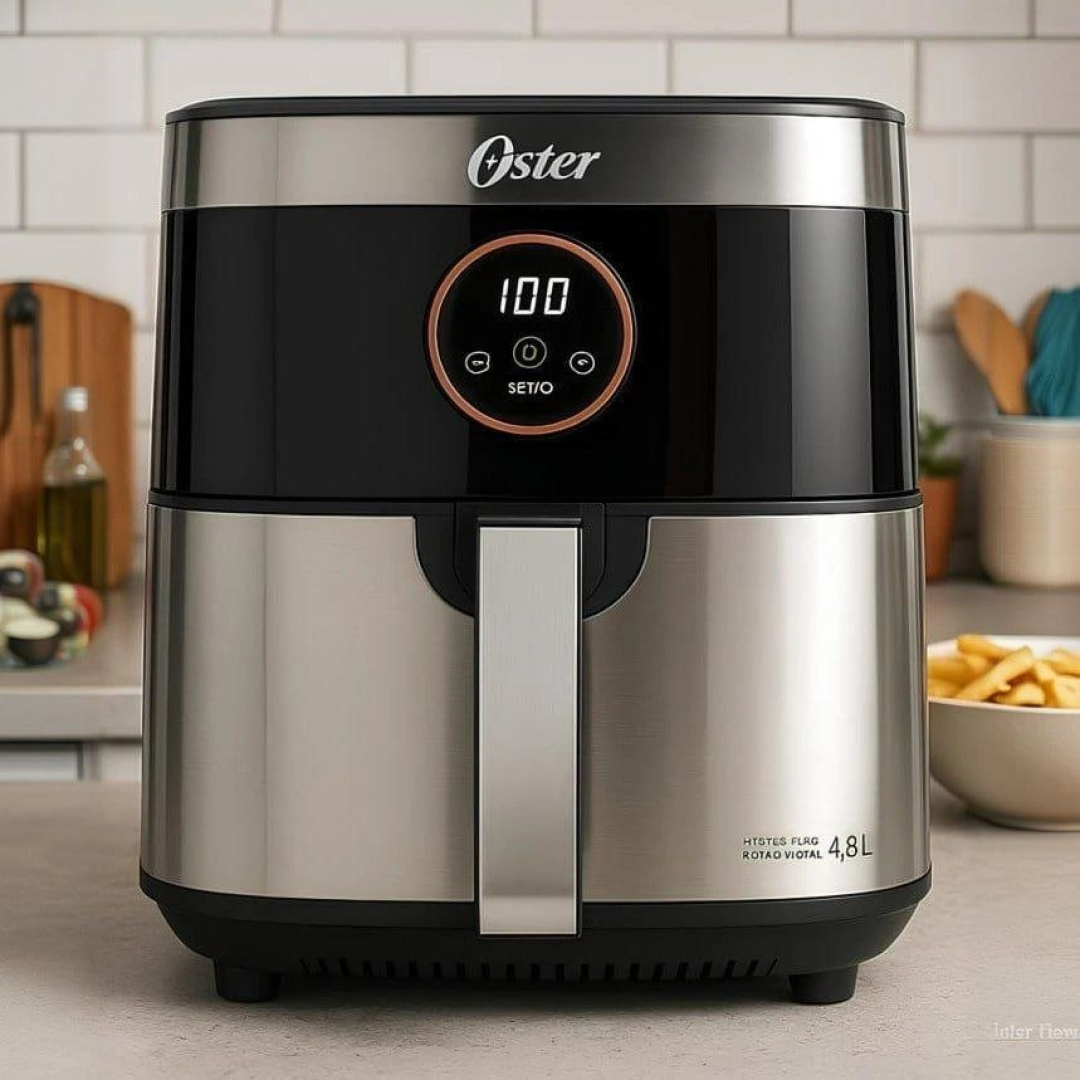Fritadeira Air Fryer Sem Óleo Ofrt660 Preta/inox Oster 4,8l Cor Preto