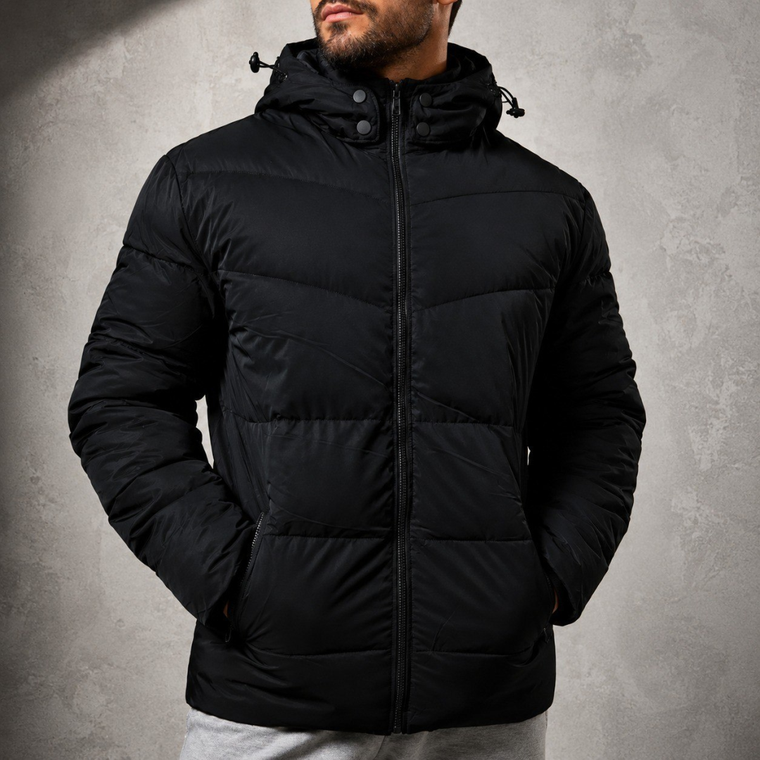 Jaqueta Puffer Térmica com Capuz Forro Interno