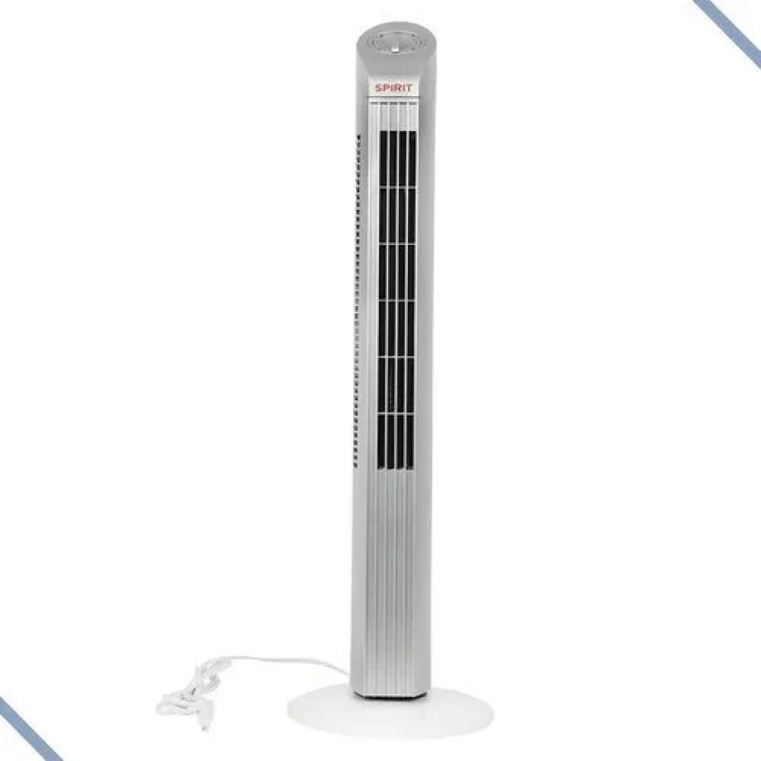 Ventilador de Torre Spirit Maxximos Elegant 35W Preto e Prata, Com 3 Velocidades