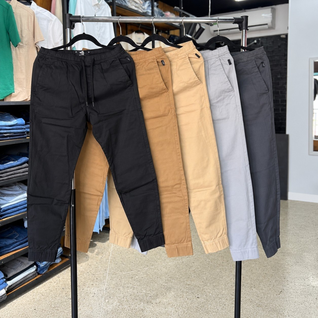Kit com 3 Calças Jogger Jeans com Punho