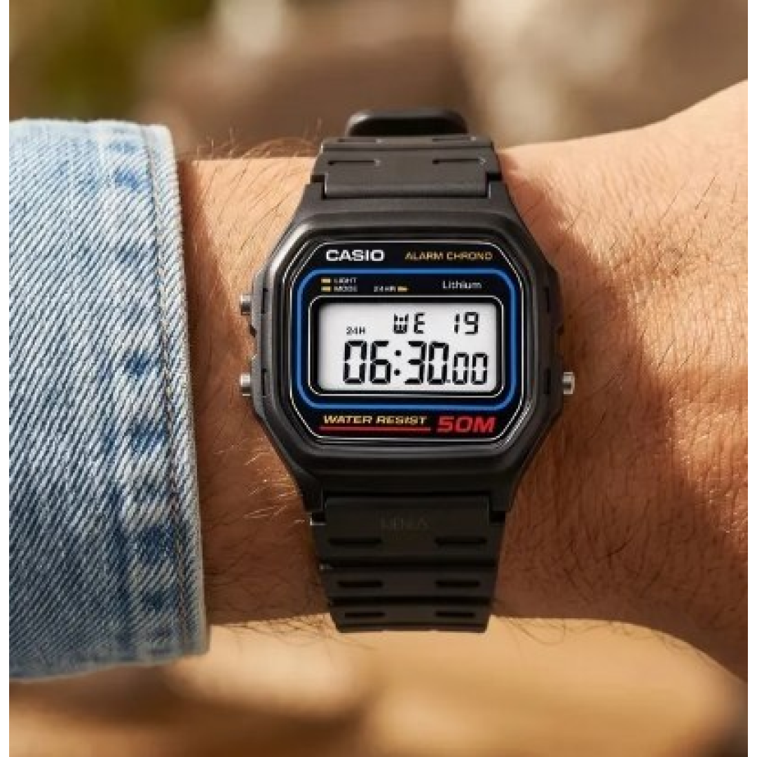 Relógio Casio Masculino Digital Preto de Resina W-59-1VQ