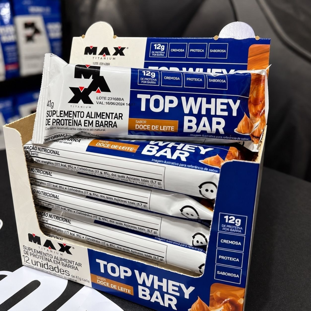 Top Whey Bar 12 Unidades Max Titanium 41g