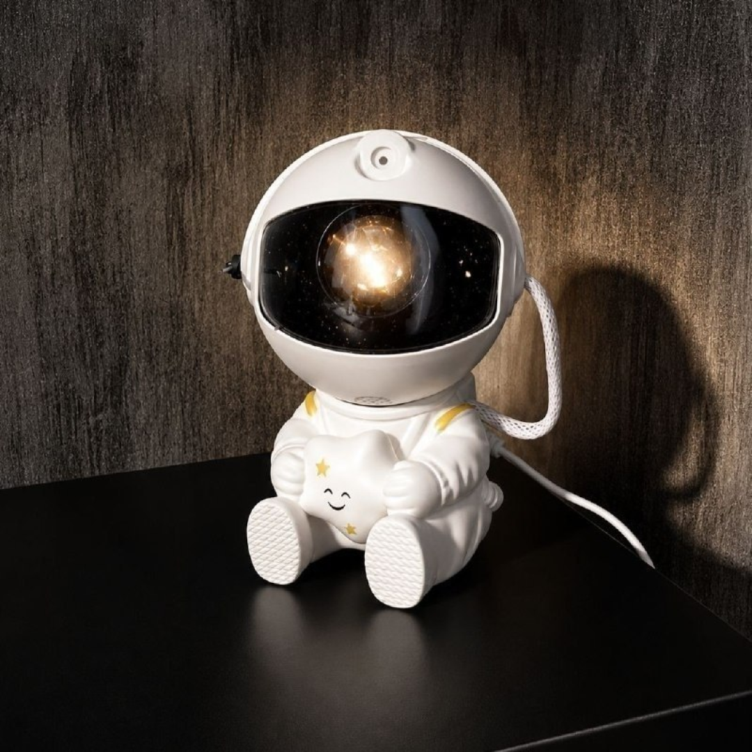 Projetor Astronauta de Galáxia e Estrelas LED com Controle Remoto USB