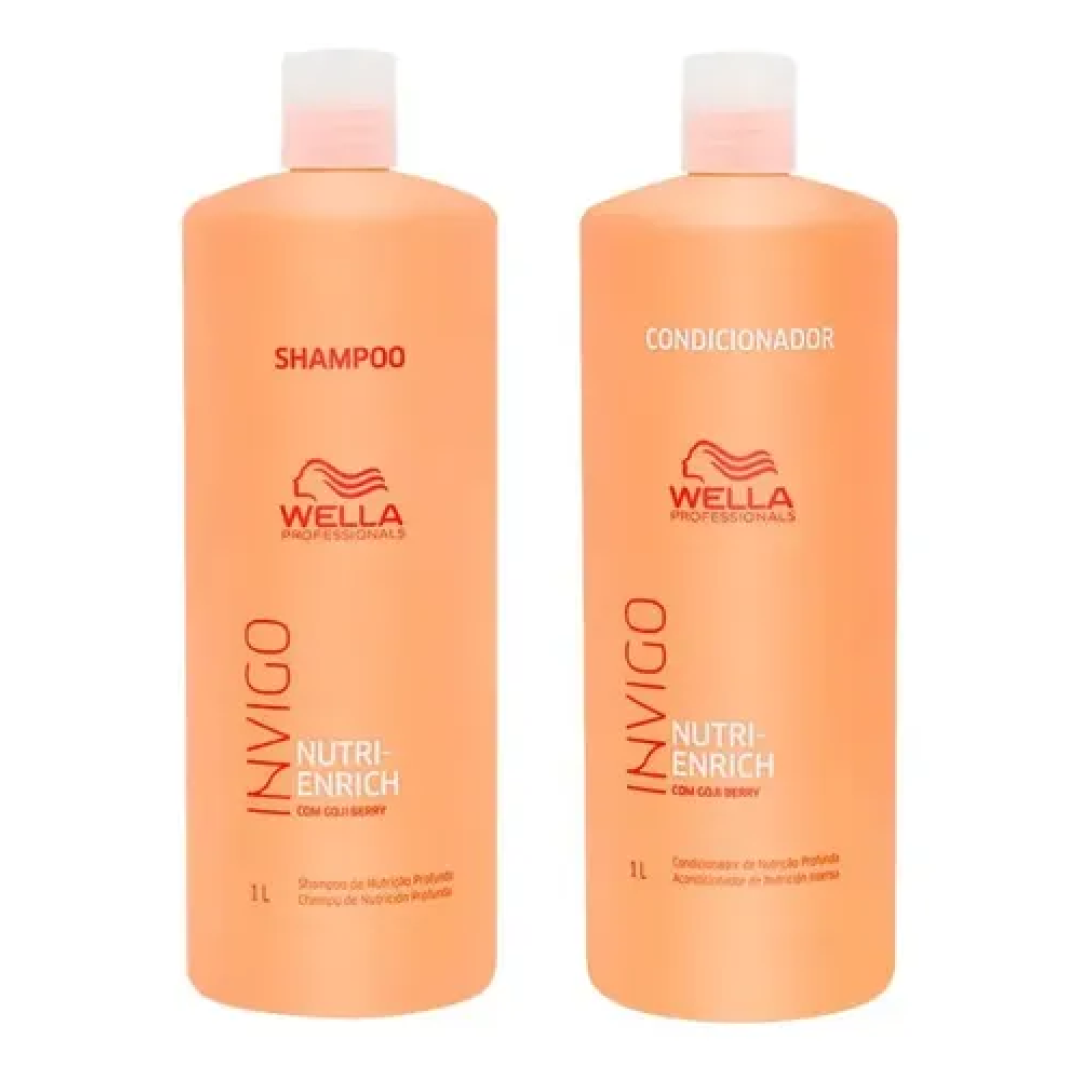 Kit Wella Invigo Nutri Enrich Shampoo 1L + Condicionador 1L