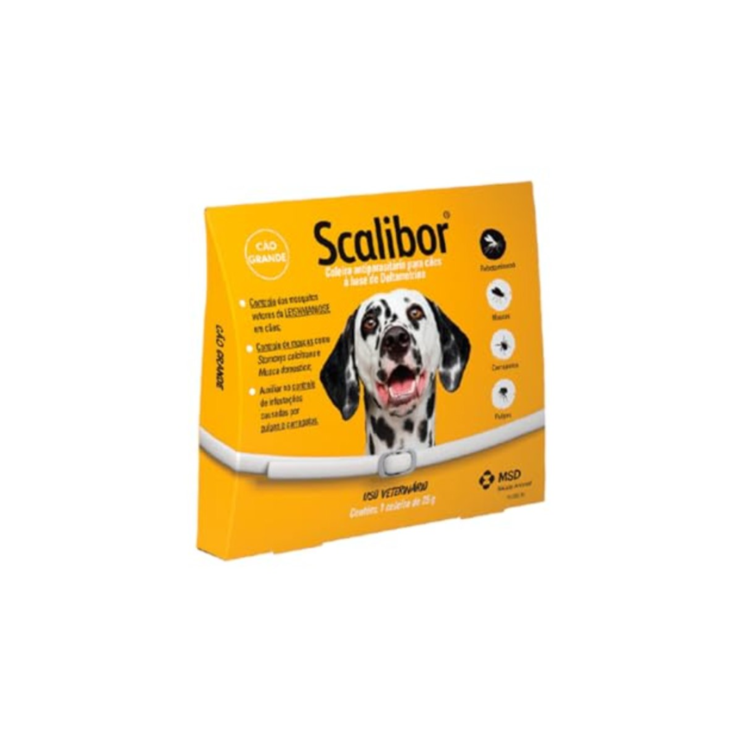 Scalibor® 25g - Coleira Antiparasitária contra mosquitos vetores da Leishmaniose - Cães porte grande 65cm - MSD Saúde Animal — No Programe e Poupe