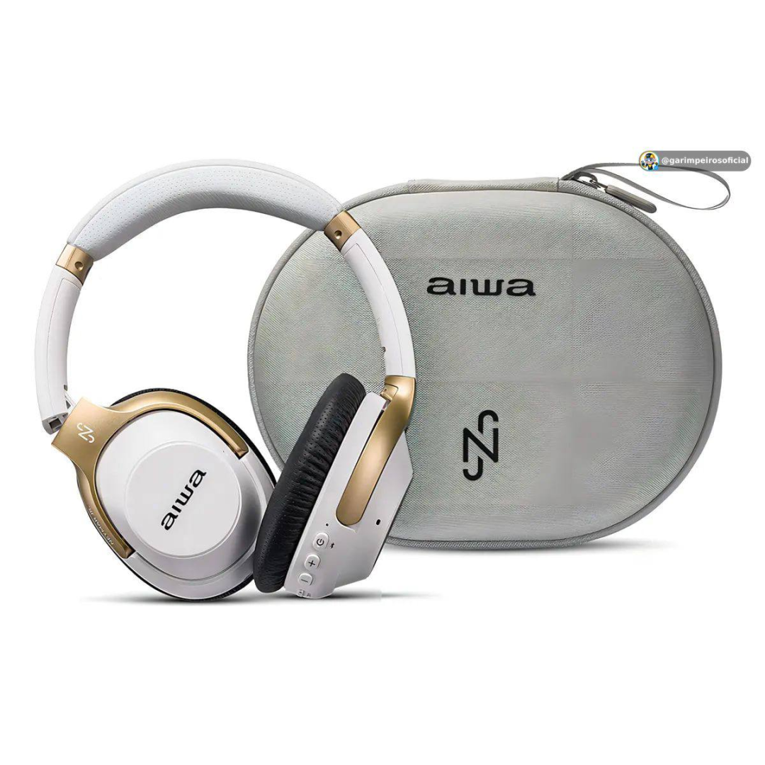 Fone De Ouvido Headphone Neymar Jr. Aiwa Aws-hp-nj-01-wg Bluetooth Branco/dourado Edição Limitada