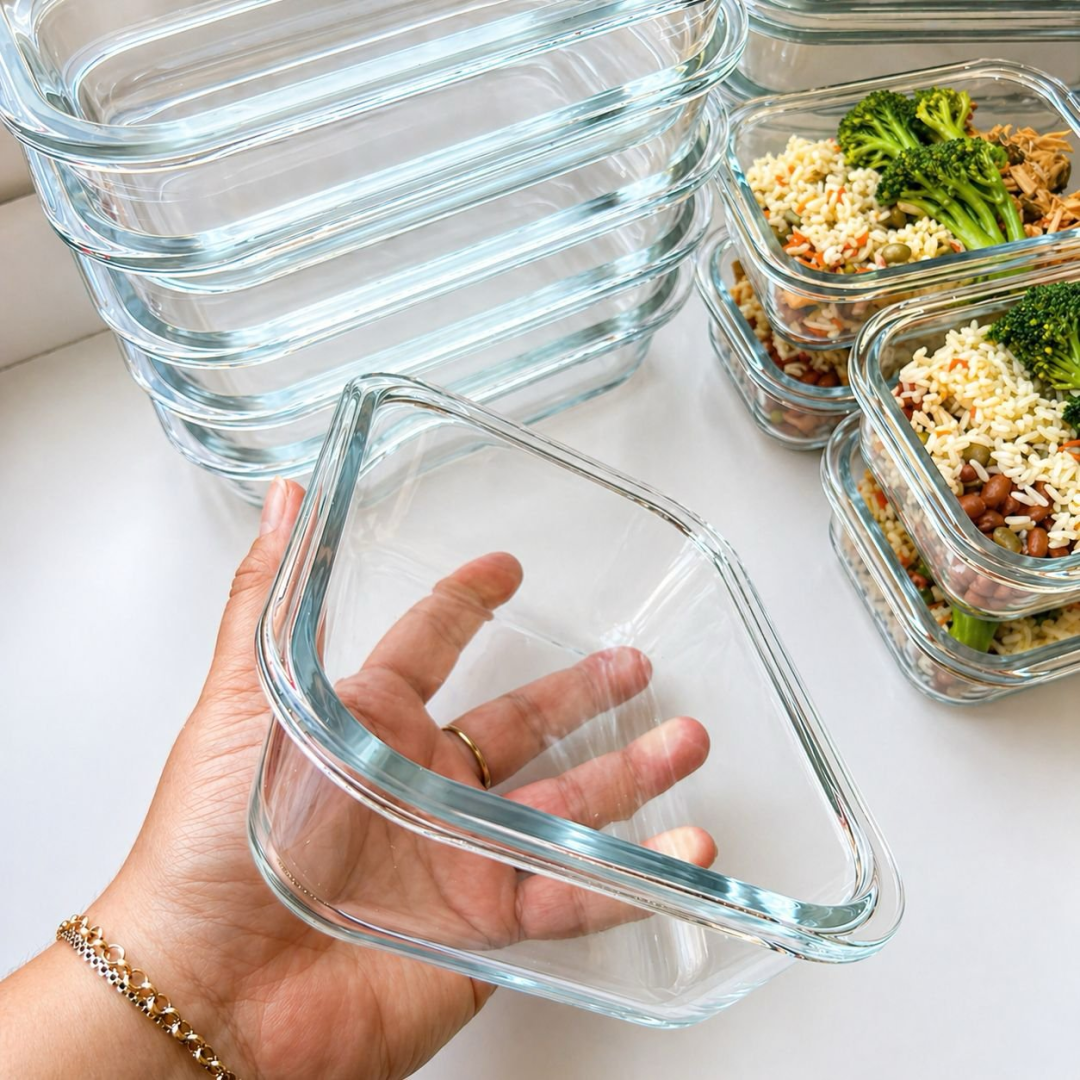 Kit com 10 Potes de vidro Tamanho Grande 640ml Vedação Total