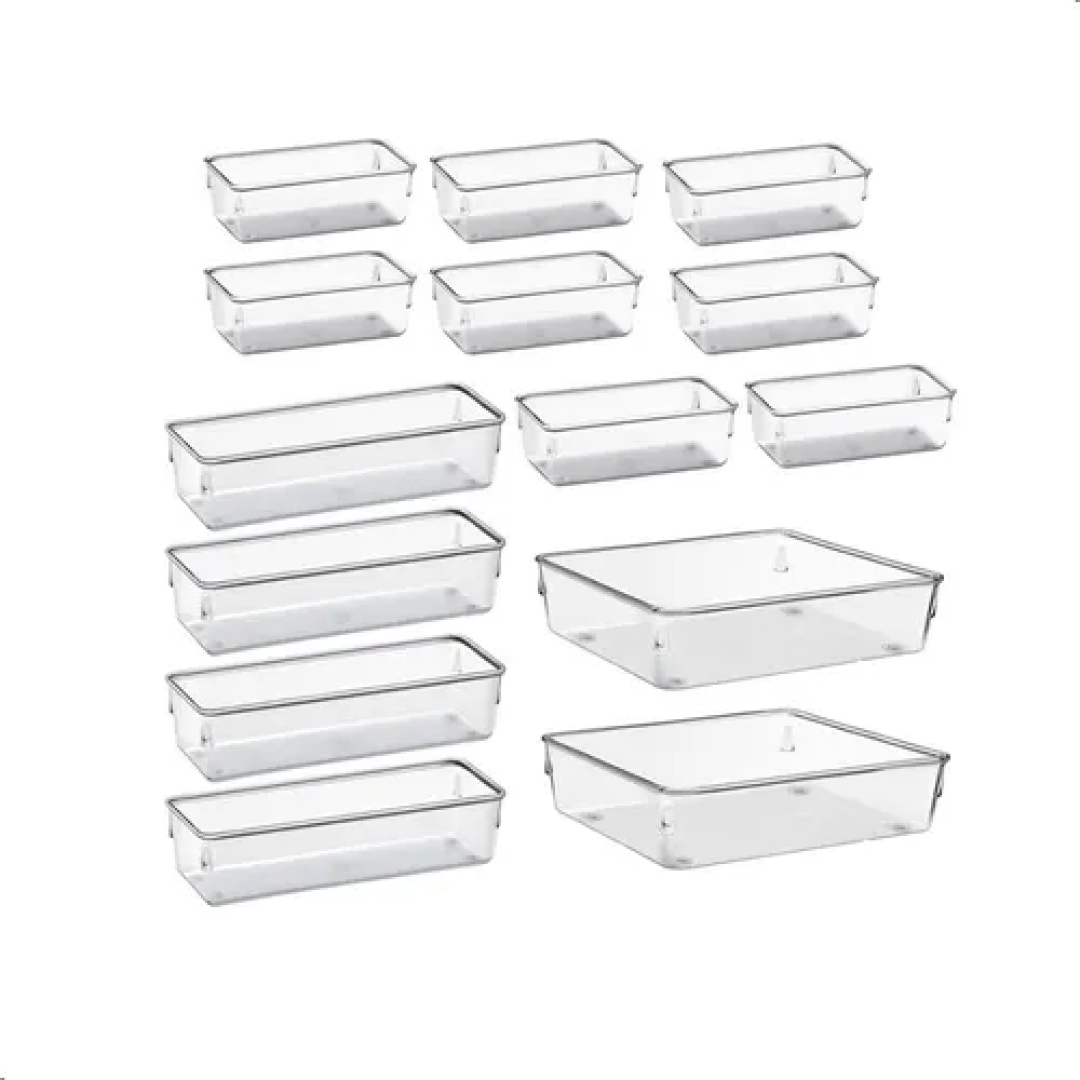 Kit com 14 Organizador Multiuso Acrílico