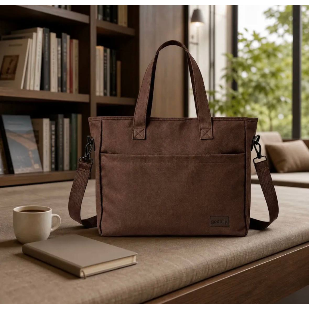 Bolsa Tote Bloom Godaily Leve Moderna Transversal Feminina Marrom