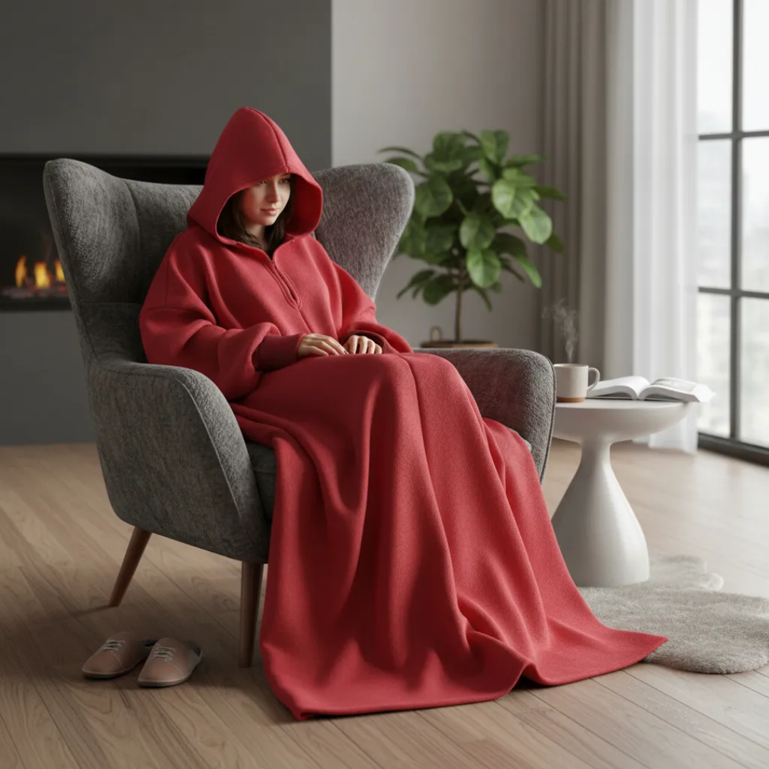 Cobertor Com Mangas Com Capuz - Fechado Nas Costas