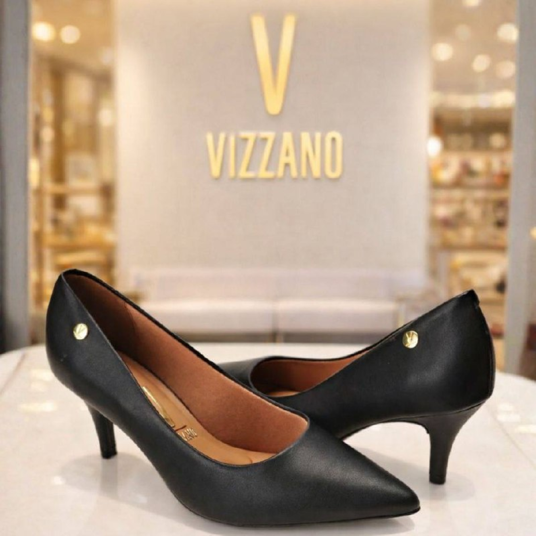Sapato Scarpin Feminino Clássico Salto Médio Vizzano 15745 - Preto 01 36