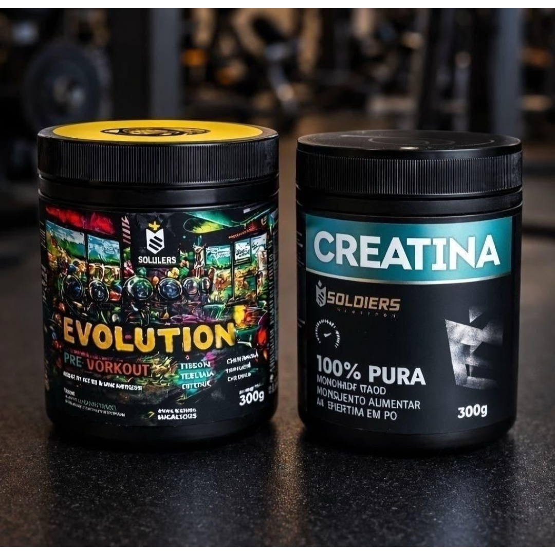 1 Creatina 300g +1 Evolution 300g - Soldiers Nutrition