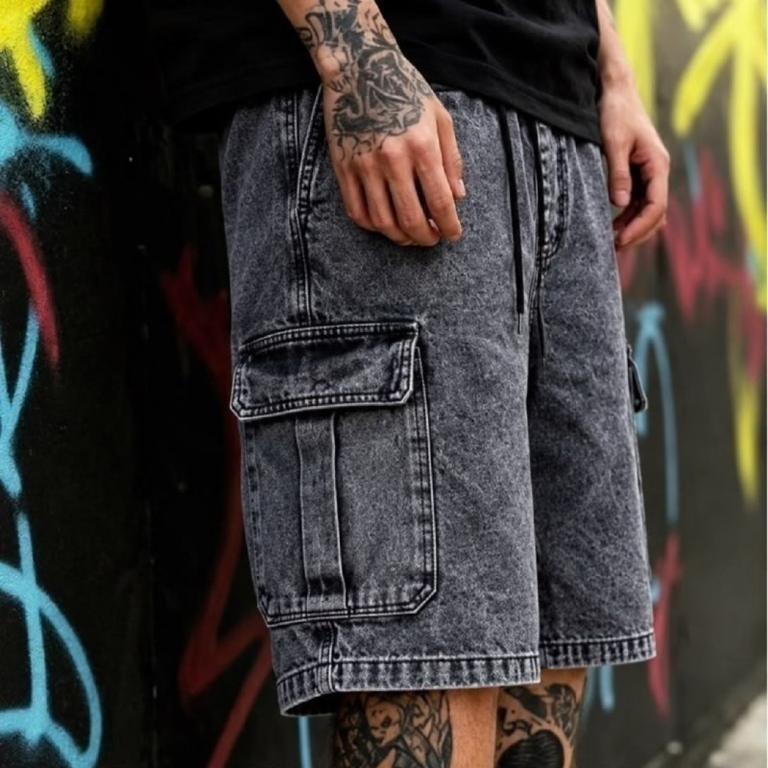 Bermuda Jeans Cargo Baggy Streetwear