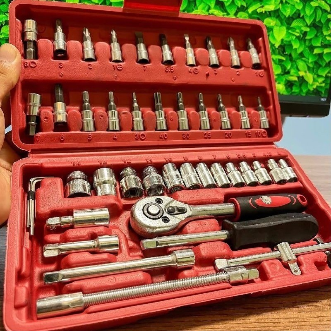 Kit com 46 Peças Jogo De Chave
