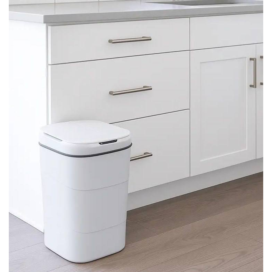 Lixeira Antiodor Com Sensor Inteligente Abre Fácil Cesto 17l Branco