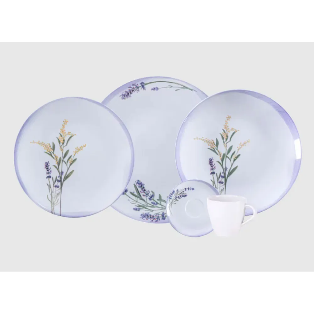 Aparelho De Jantar Tramontina Campestre Em Porcelana Flora