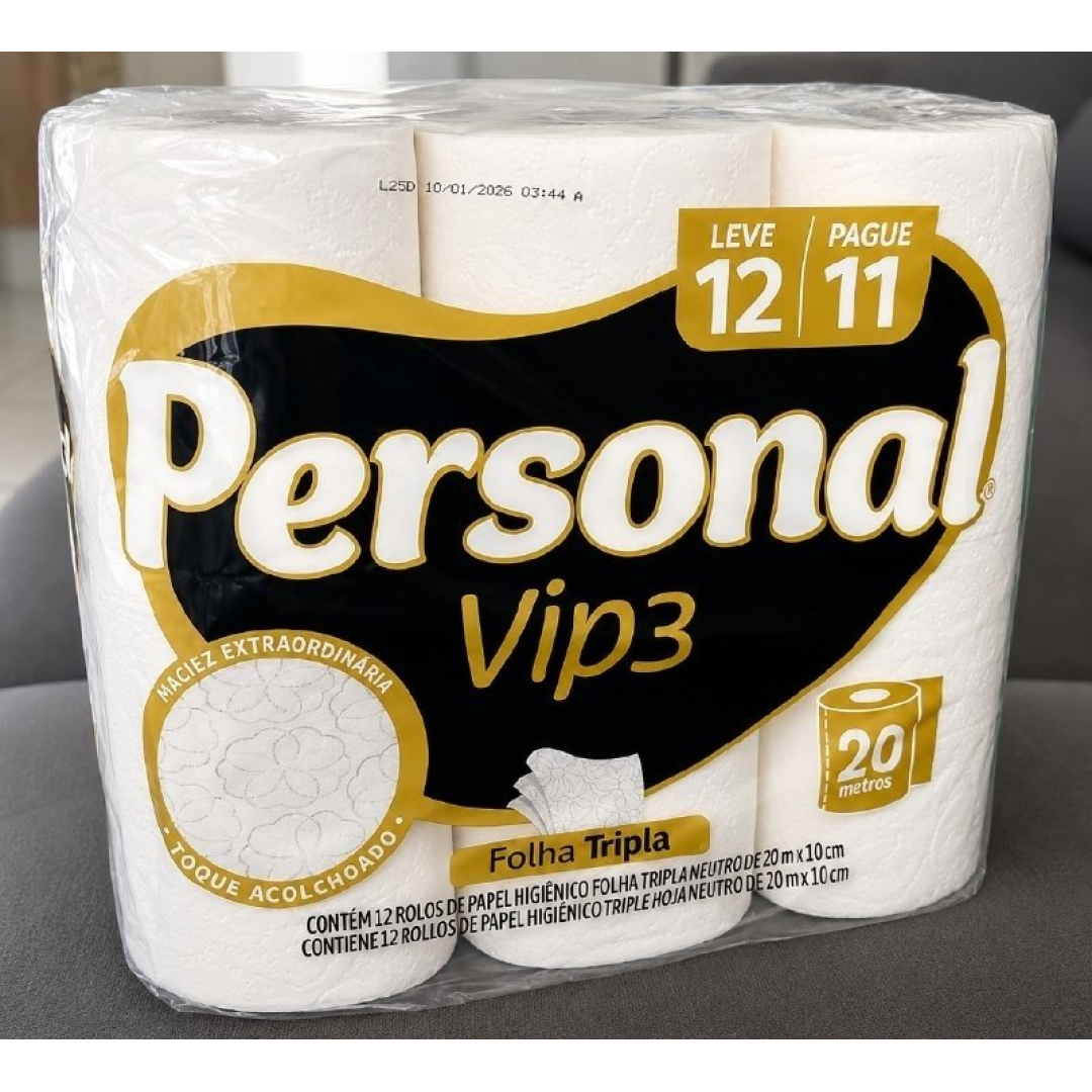 Personal Papel Higiênico Vip Folha Tripla 12 Rolos