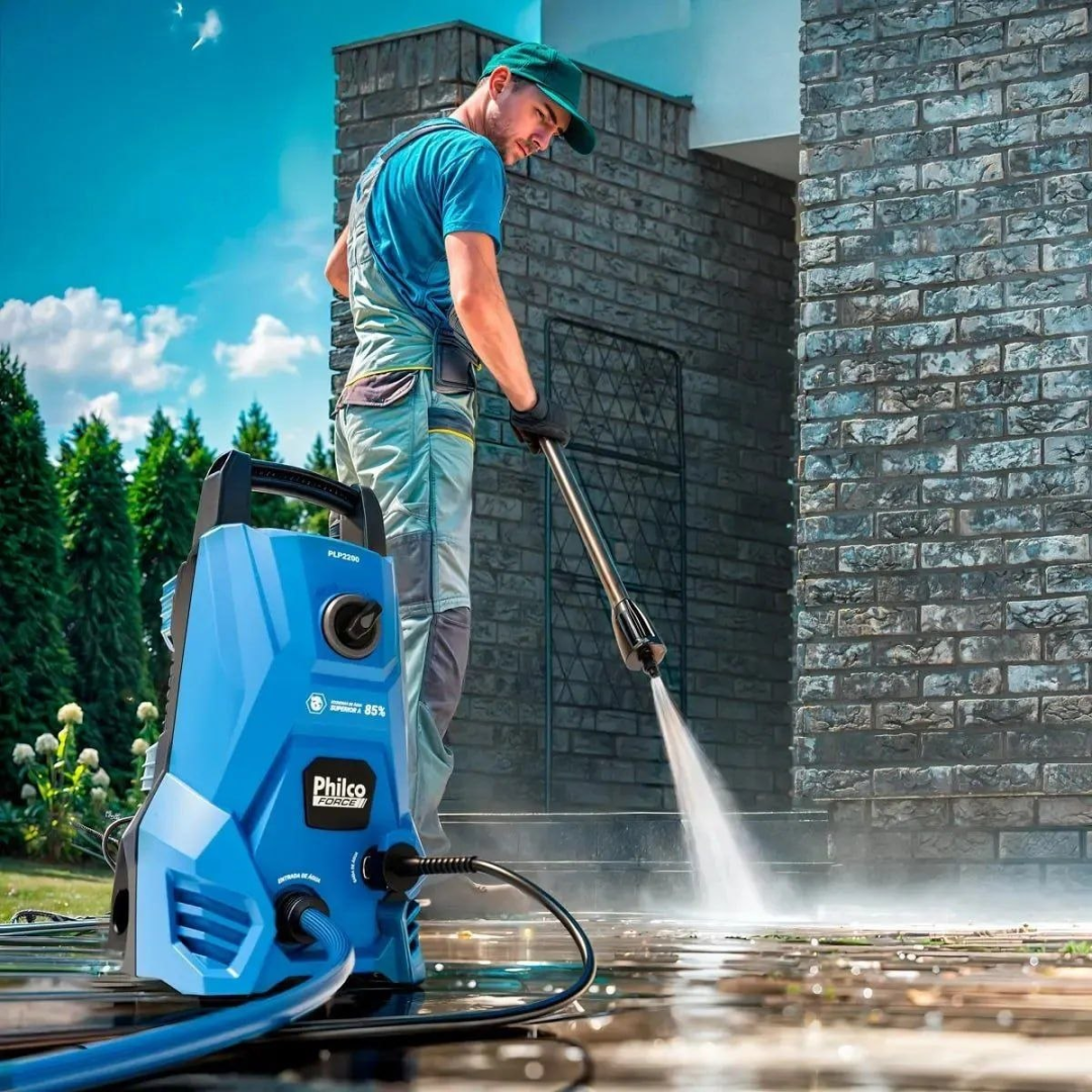 Lavadora De Alta Pressão Jato Compacta Philco Plp2200 1300w 1300 Psi/libras 312l/h Lança Regulável 220v Azul