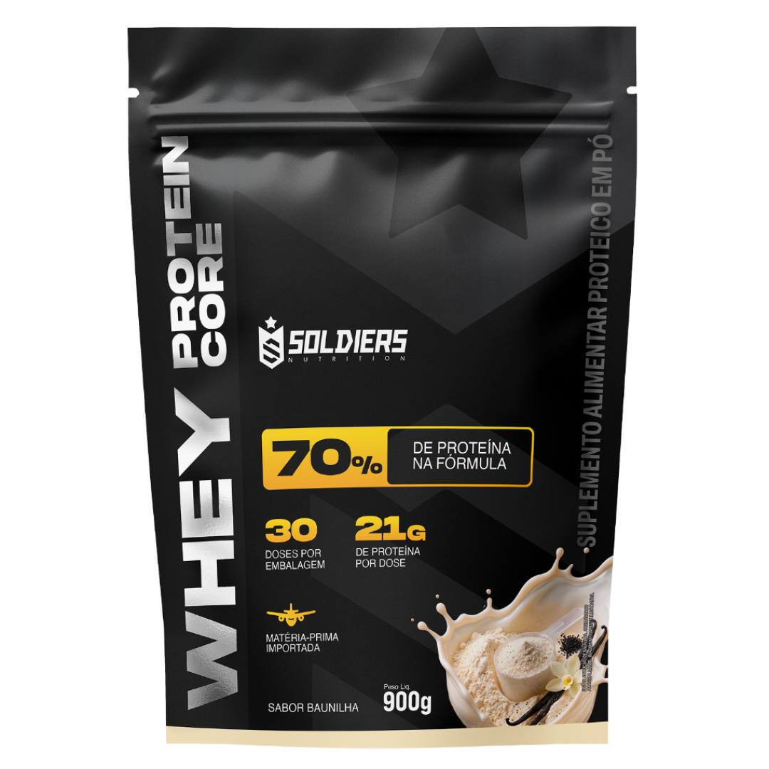 Whey Protein Core 70% de Proteína Concentrada 900g Soldiers Nutrition