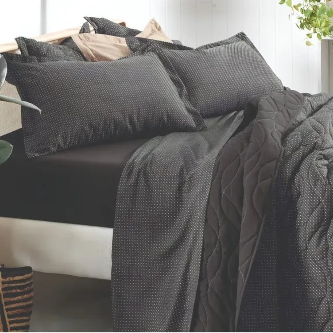 Jogo de Cama Casal Slim Organic Lençol Anti-Pilling Altenburg Preto 3 peças