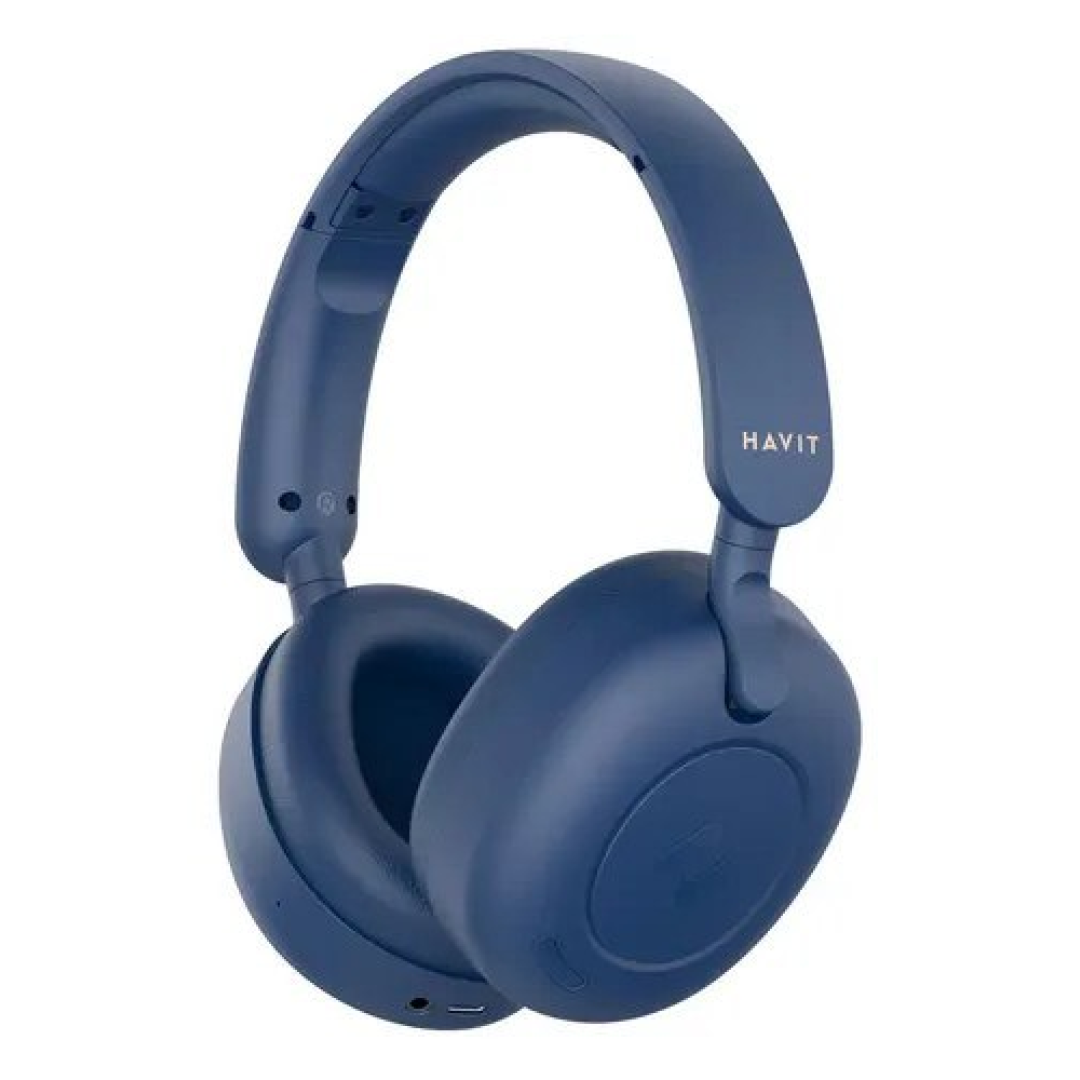 Headphone Havit H655bt Cancelamento de Ruido Hibrido Bluetooth 5.3 Multiponto Cor Azul