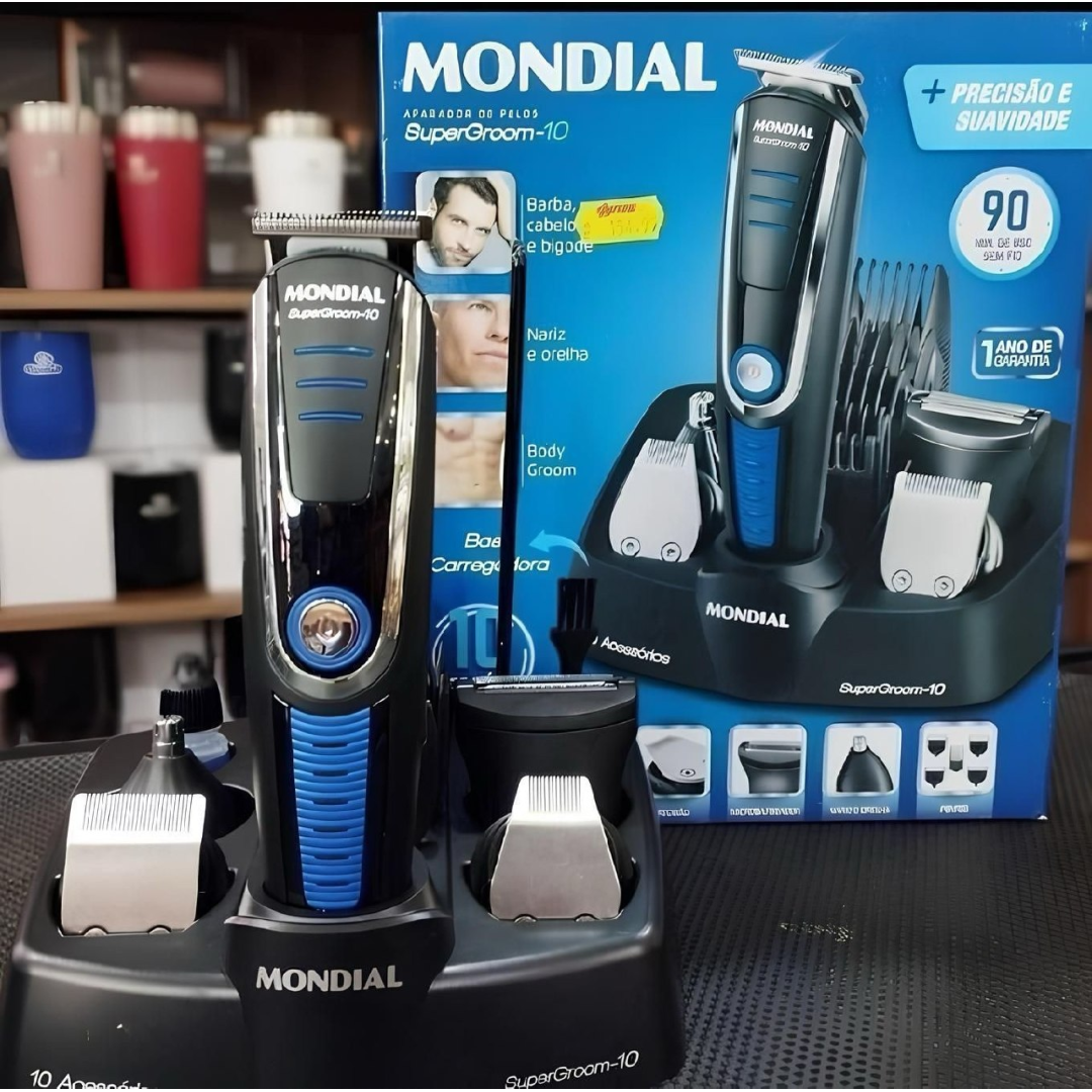 Aparador de Pelos Mondial Super Groom 10 Bivolt