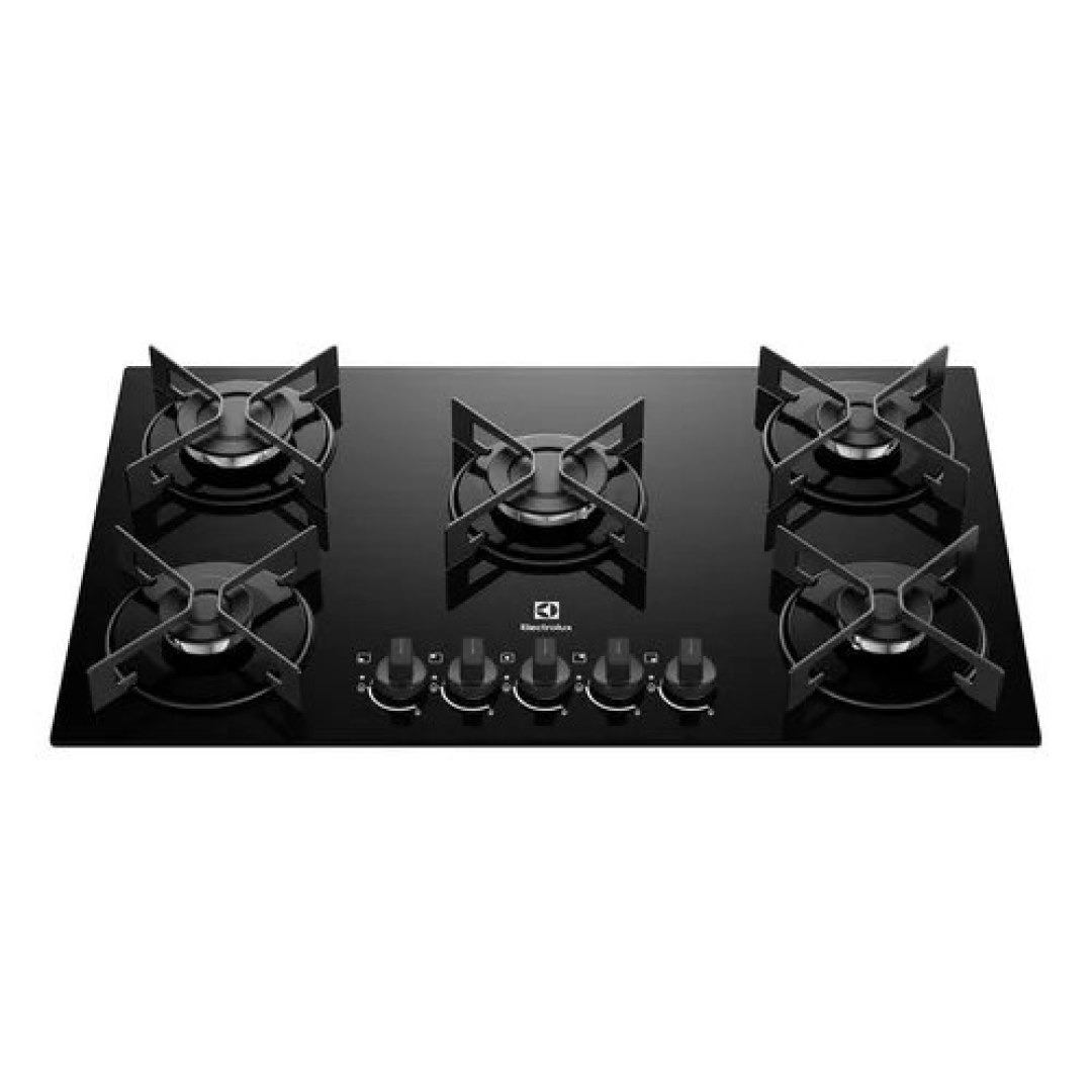 Cooktop 5 Bocas a Gás Electrolux Mesa de Vidro Efficient Grade de Aço Fosco (Ke5gr) Bivolt