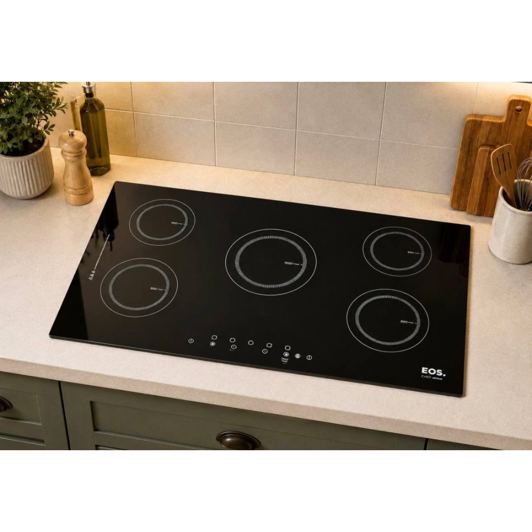 Cooktop de Indução Cinco Bocas EOS 90cm Preto 9500W ECI05EP 220V