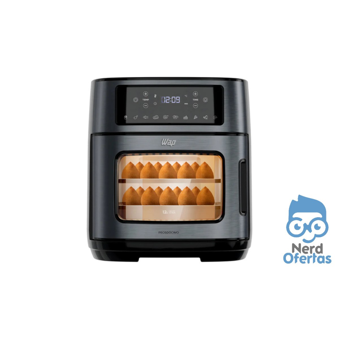 Air Fryer Oven 12L WAP 10 Funções Pré-Programadas Dois Andares Antiaderente GrayStone Fritadeira Elétrica 220V