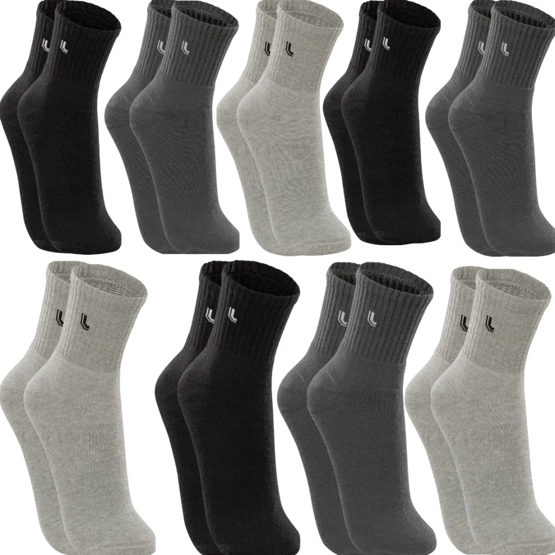 Kit 9 Pares Meias Cano Médio Algodão Masculino Original Lupo