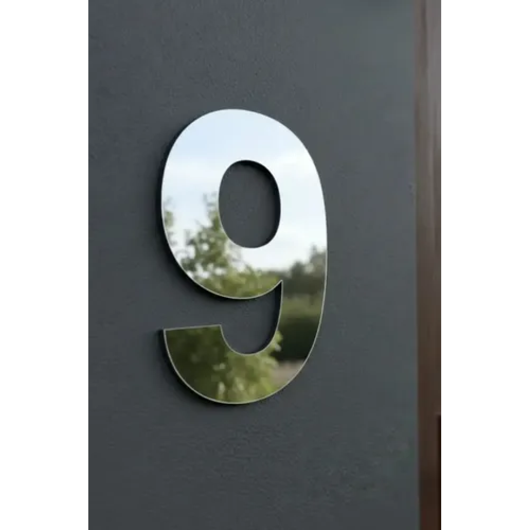 Numero Residencial Casa 15cm Em Aço Inox Espelhado Moderno 9