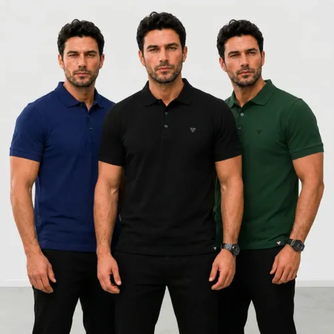Kit com 3 Camisas Gola Polo Voker