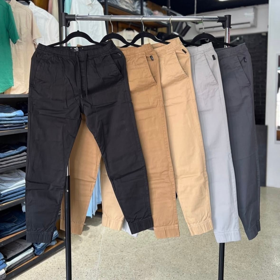 Kit com 3 Calças Jogger com Punho
