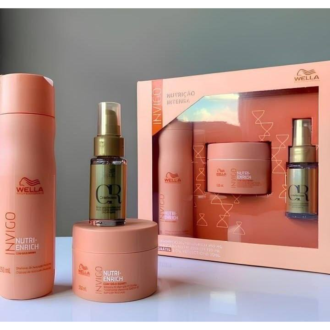 Kit Nutri Enrich Shampoo, Máscara E Oil Reflections - Wella