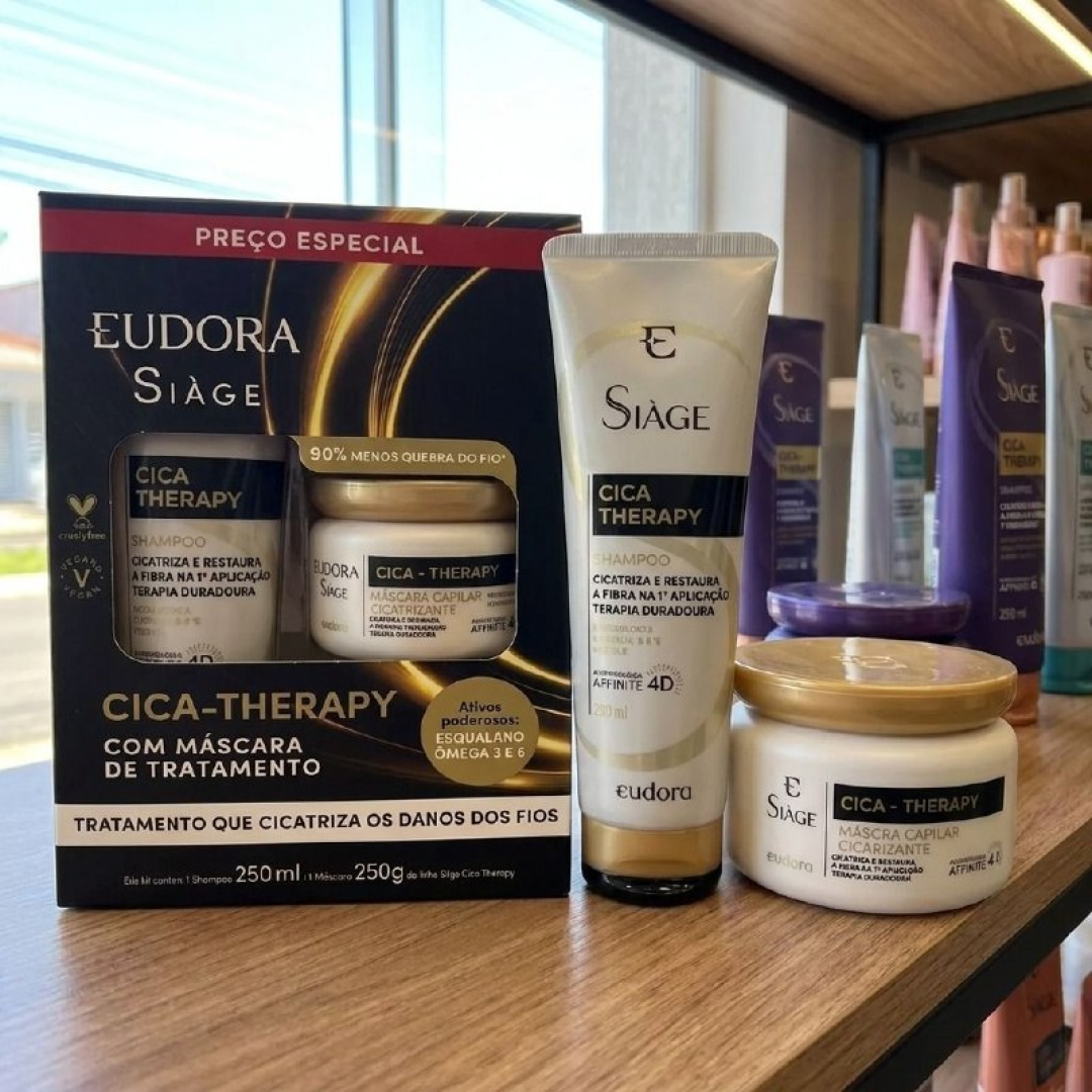 Kit Eudora Siàge Cica-Therapy Shampoo 250ml + Máscara 250g