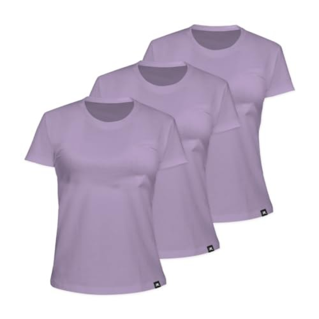 Kit com 3 Camiseta Algodão Sportswear Muvin Feminino Mais Conforto Academia Camiseta Manga Curta Treino Funcional Corrida Ginástica