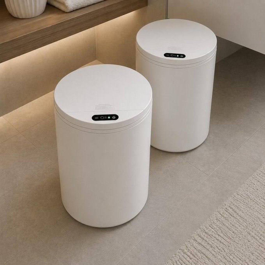 Lixeira Inteligente com Sensor 16L Cor Branco Durável e Moderna para Residencial e Comercial
